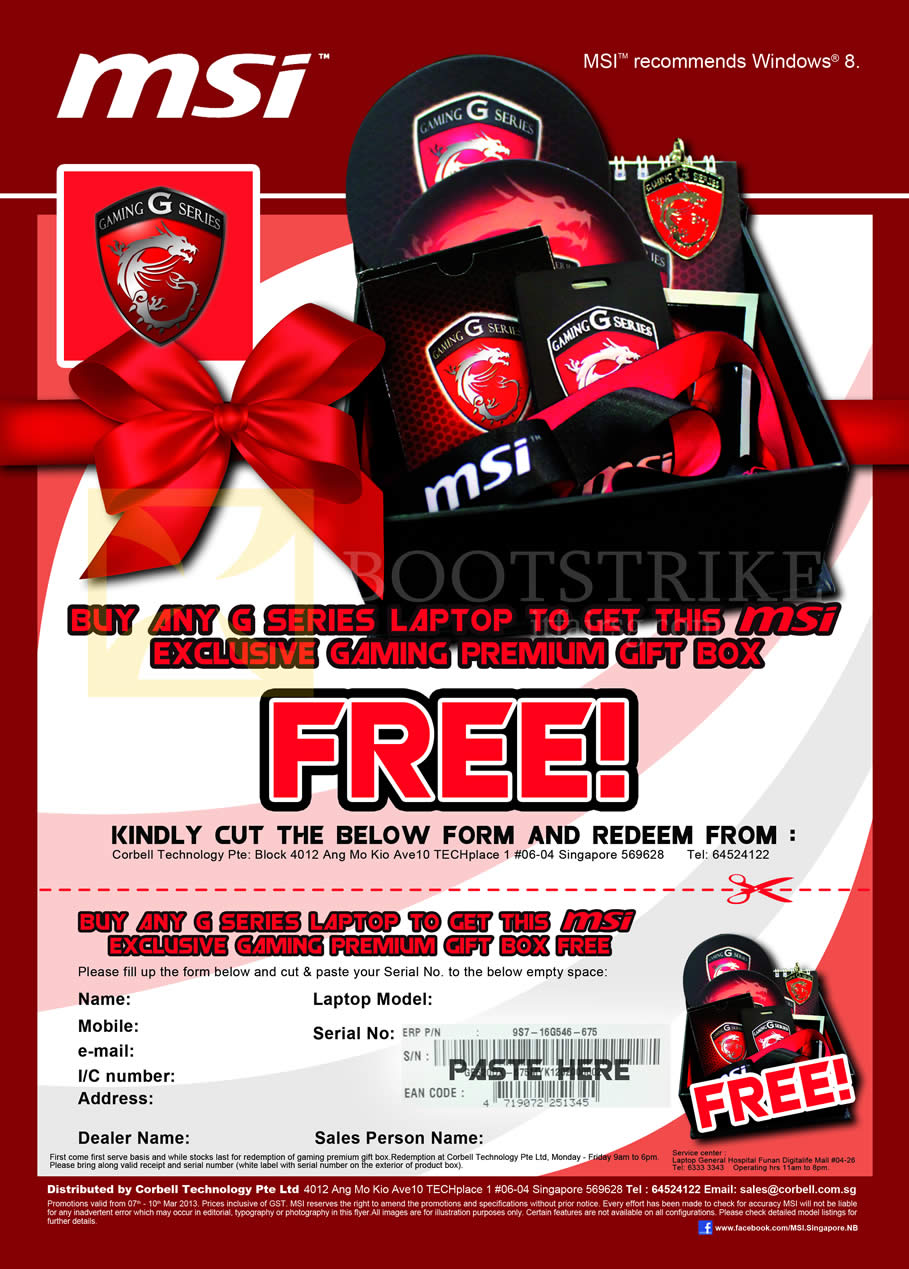 IT SHOW 2013 price list image brochure of Newstead MSI Notebooks Exclusive Gaming Premium Gift Box With Purchase Of Any G Series Laptop