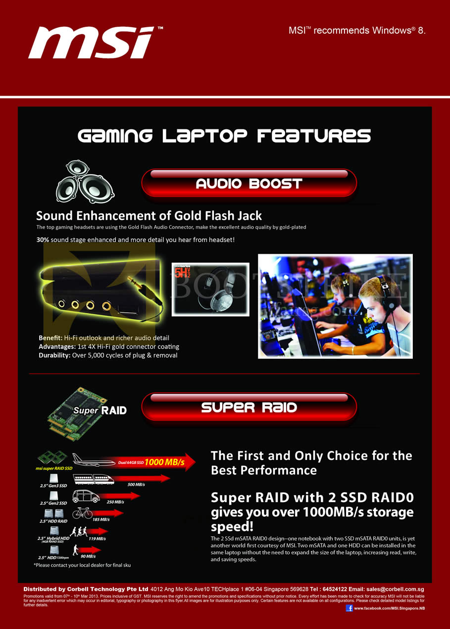 IT SHOW 2013 price list image brochure of Newstead MSI Notebooks Gaming Laptop Features Audio Boost, Super Raid