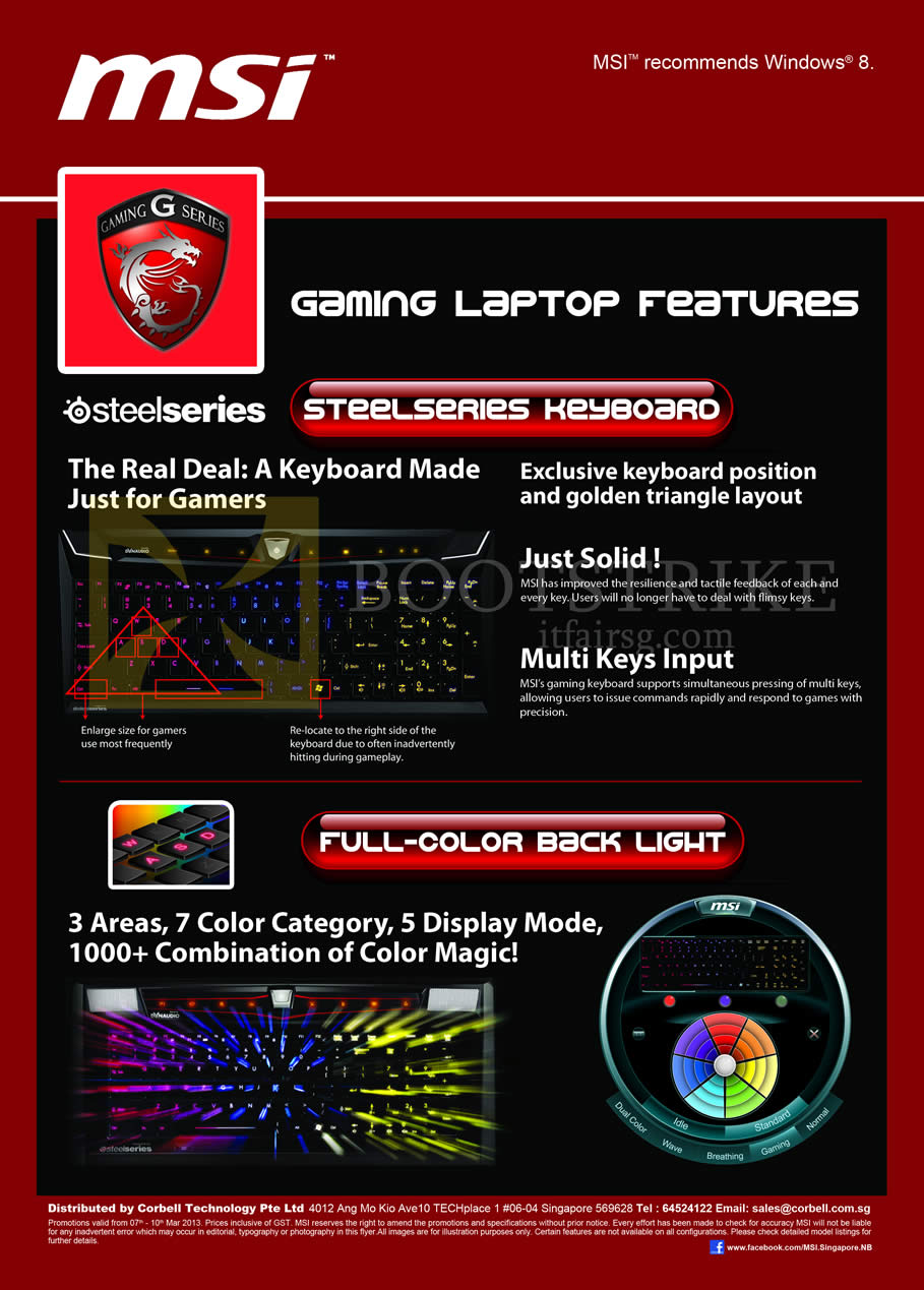 IT SHOW 2013 price list image brochure of Newstead MSI Notebooks Gaming Laptop Features Steelseries Keyboard, Full Color Back Light