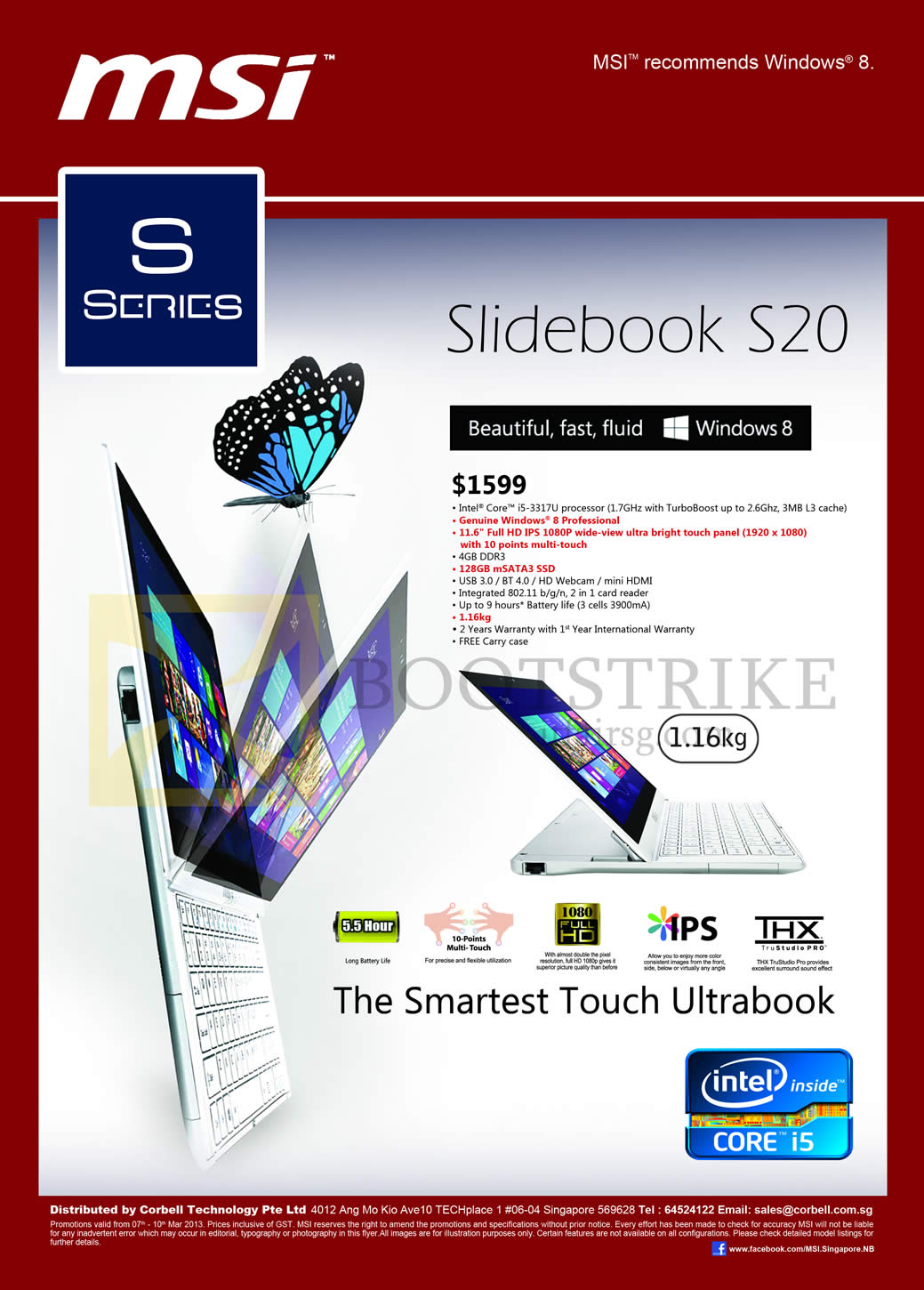 IT SHOW 2013 price list image brochure of Newstead MSI Notebooks Slidebook S20 Ultrabook