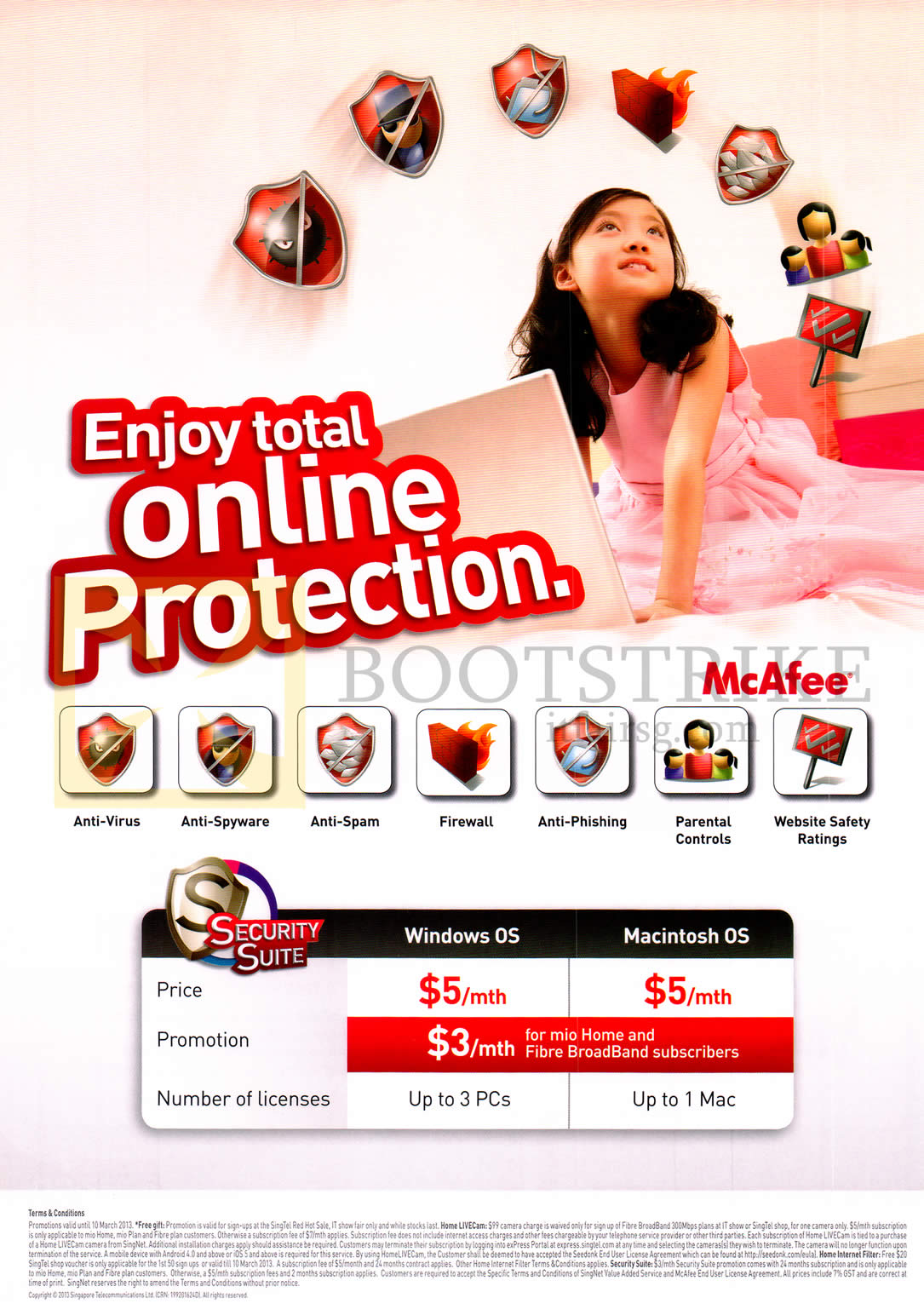 IT SHOW 2013 price list image brochure of Singtel Security Suite Anti-Virus, Anti-Spyware, Anti-Spam, Firewall