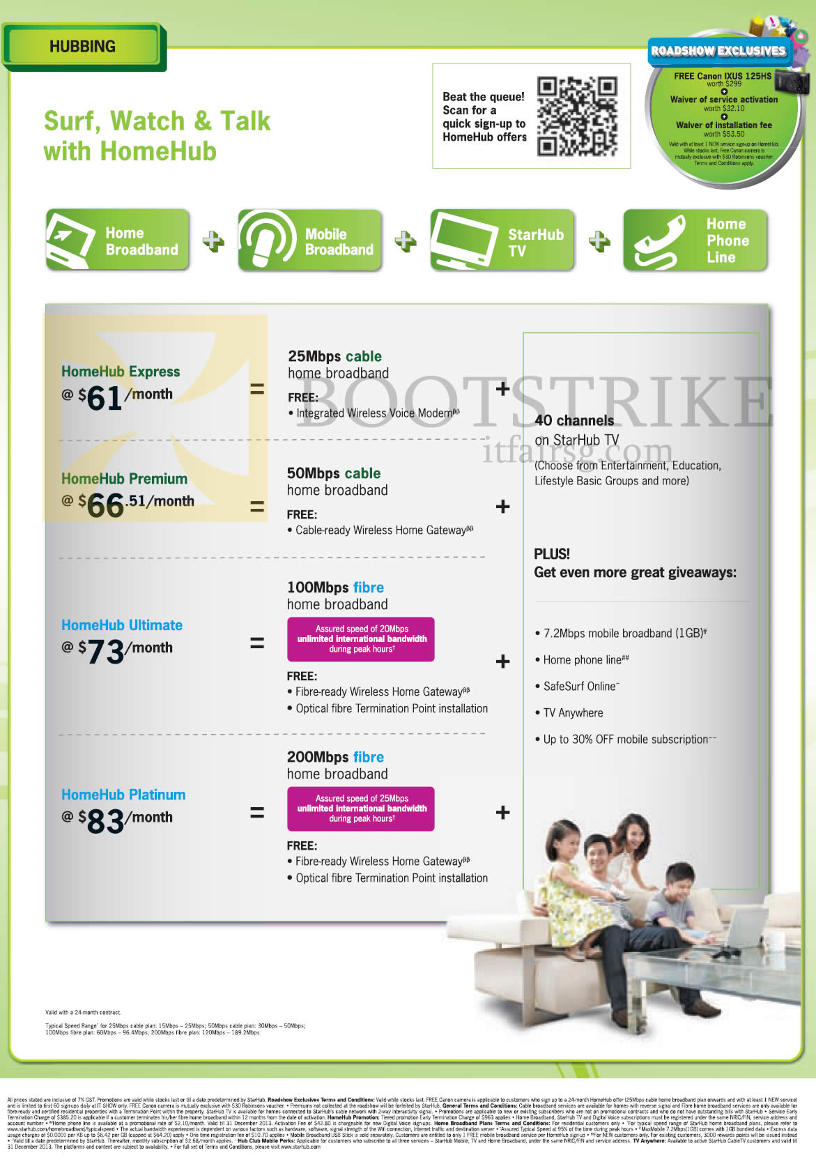 IT SHOW 2013 price list image brochure of Starhub Hubbing HomeHub Express, Premium, Ultimate, Platinum