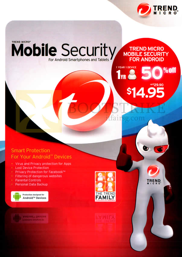 IT SHOW 2013 price list image brochure of Trend Micro Mobile Security Android Smartphones, Tablets