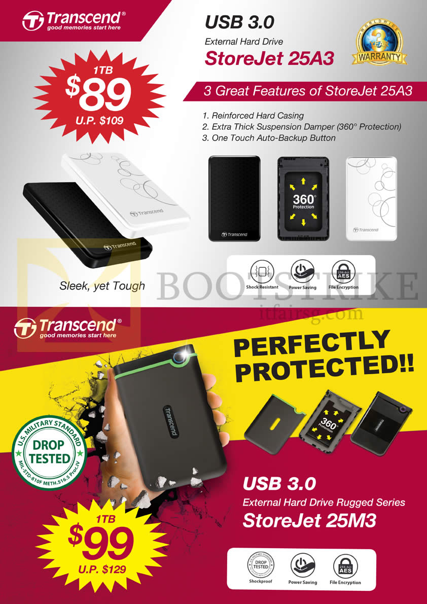 IT SHOW 2014 price list image brochure of Convergent Transcend External Storage StoreJet 25A3 1TB, 25M3