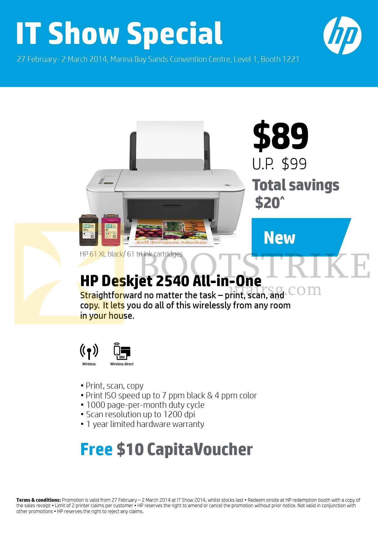 IT SHOW 2014 price list image brochure of HP Printer Deskjet 2540