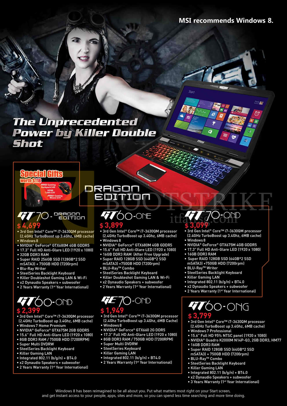 IT SHOW 2014 price list image brochure of MSI Notebooks GT70, GT60-0NE, GT70 0ND, GT60-0ND, GE70-0ND, GT60-0NG