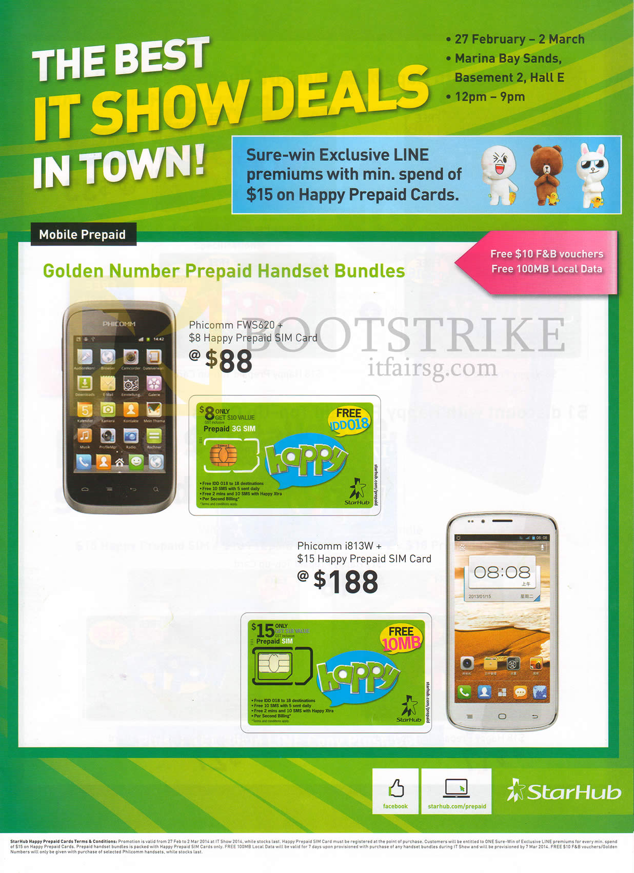 IT SHOW 2014 price list image brochure of Starhub Mobile Prepaid Phicomm FWE620, I813W