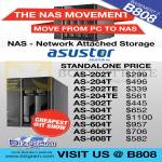 Asustor NAS Storage AS-202T, 204T, 202TE, 204TE, 302T, 304T, 602T, 604T, 606T, 608T