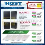 HGST External Storage Drives Touro Mobile, Desk 500GB 1TB 1.5TB 2TB