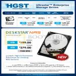 HGST Internal HDD Ultrastar 7K4000, Deskstar NAS 2TB 3TB 4TB