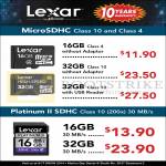 Lexar MicroSDHC 16GB 32GB, Platinum II SDHC