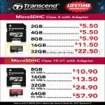 Transcend MicroSDHC Memory Cards