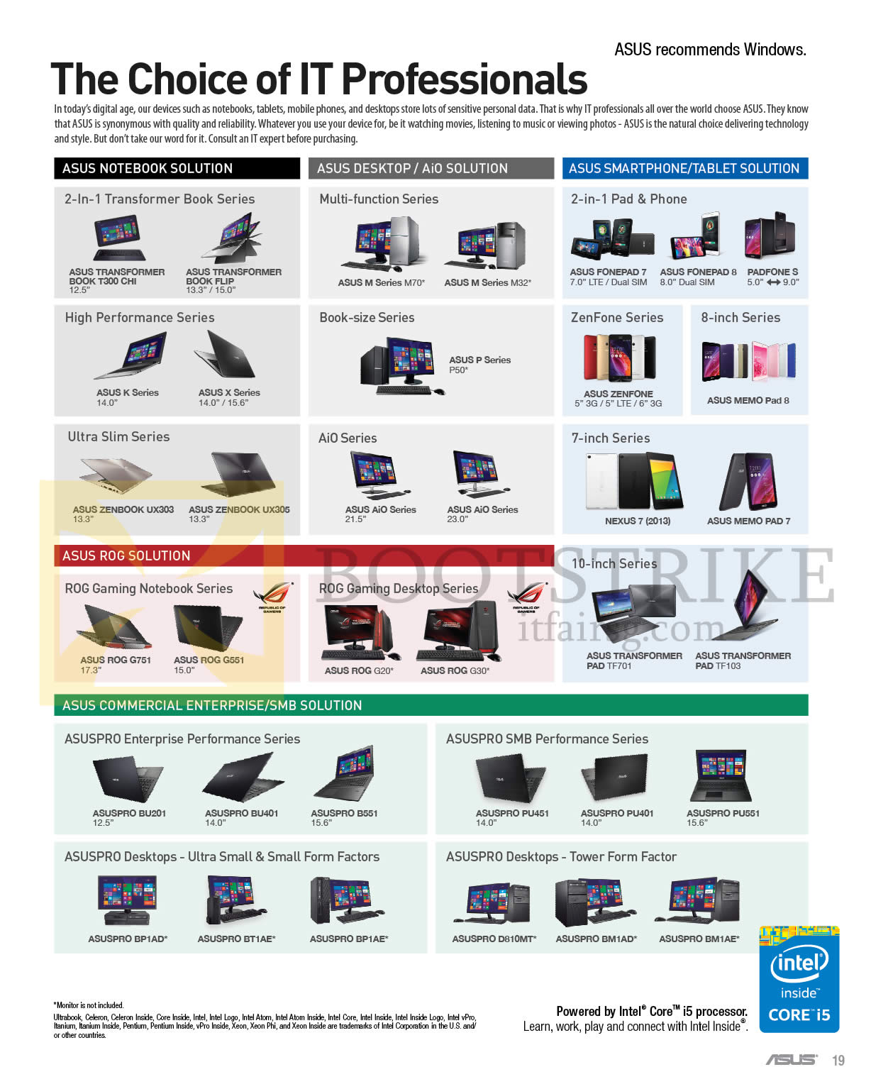 IT SHOW 2015 price list image brochure of ASUS Products Notebooks, Desktop PCs, Smartphones, Tablets, ROG Series