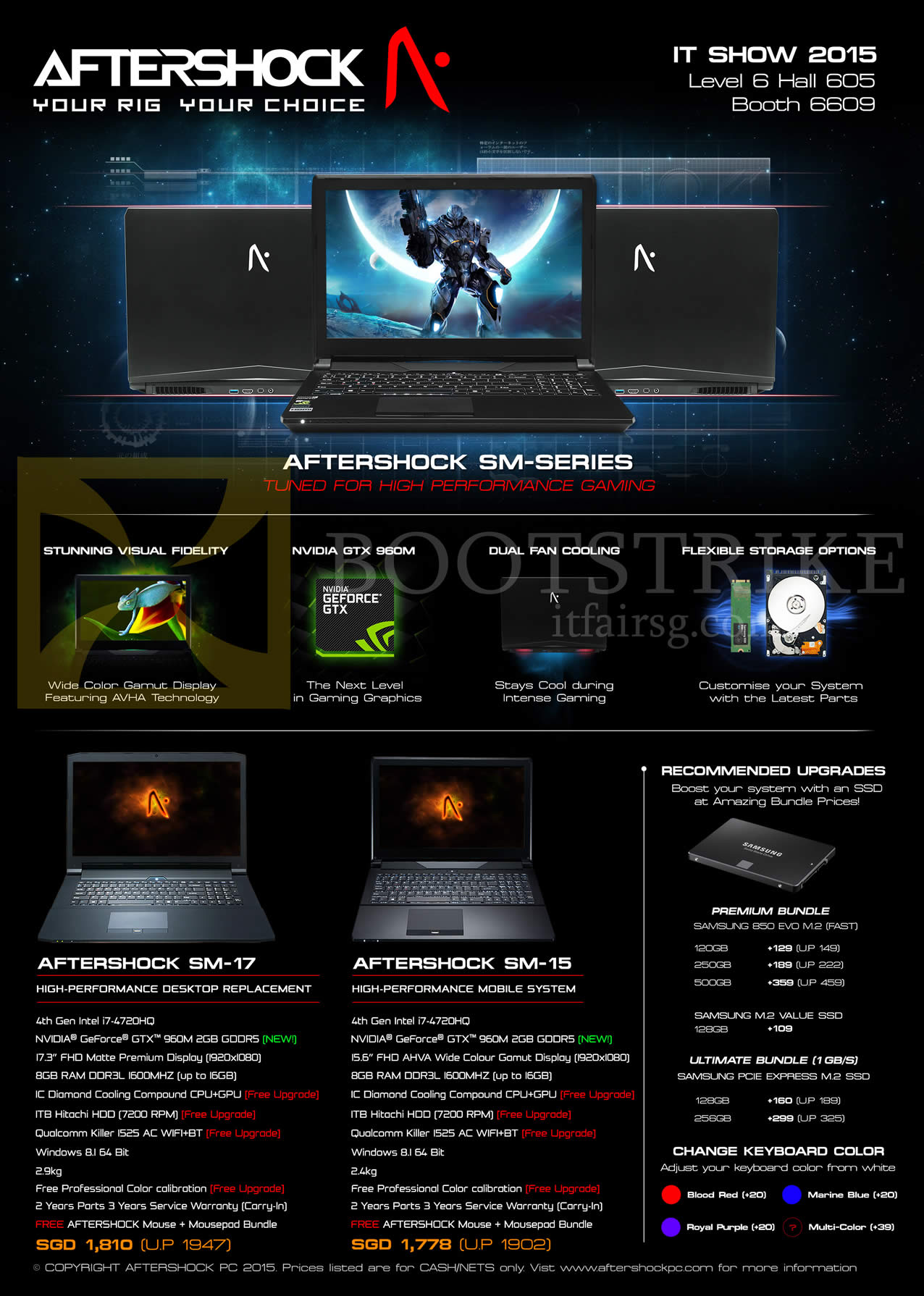 IT SHOW 2015 price list image brochure of Aftershock Notebooks SM Series SM-17, SM-15