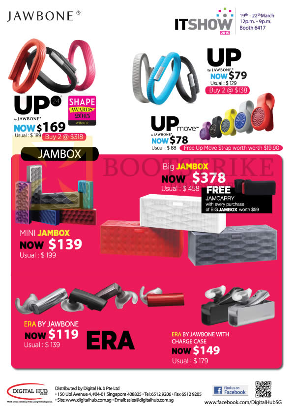 IT SHOW 2015 price list image brochure of Ban Leong Jawbone UP, UP Move, Mini Jambox, Big Jambox, Era, Charge Case