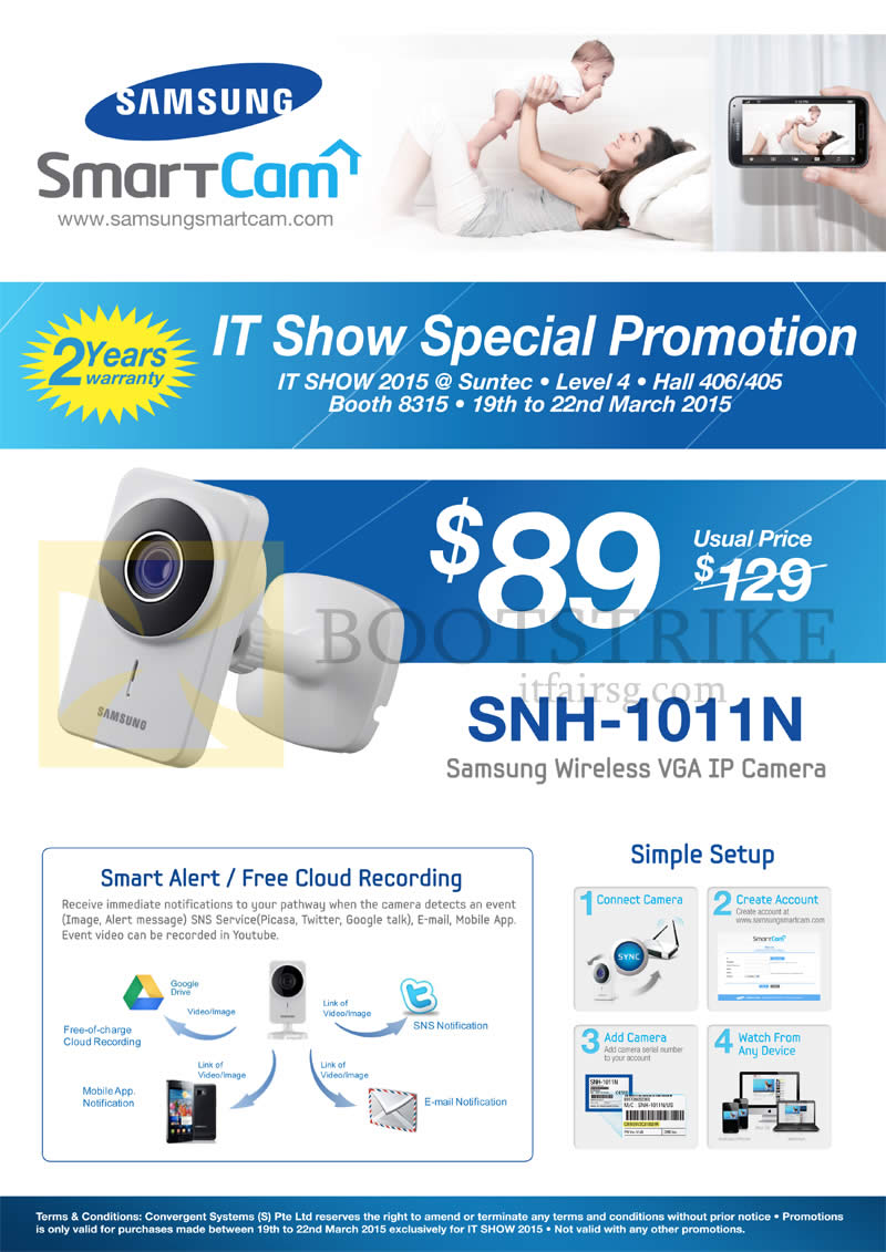 IT SHOW 2015 price list image brochure of Convergent Samsung SmartCam SNH-1011N