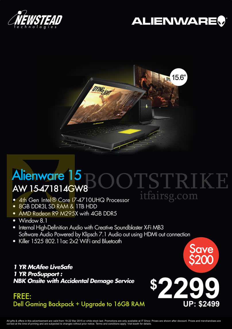 IT SHOW 2015 price list image brochure of Dell Newstead Alienware 15 Notebook