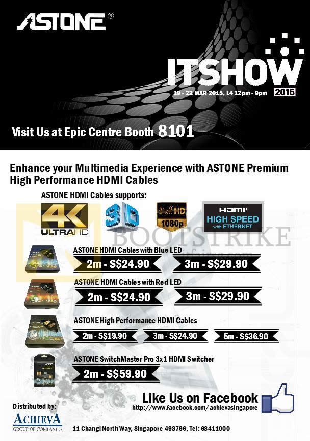 IT SHOW 2015 price list image brochure of EpiCentre Astone HDMI Cables, Switches 2m, 3m