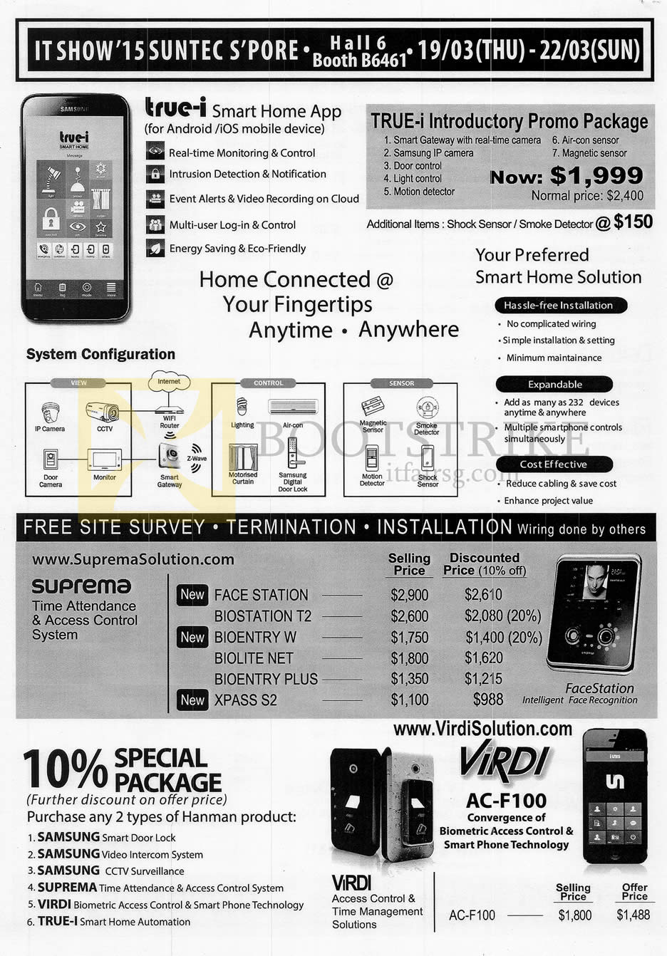 IT SHOW 2015 price list image brochure of Hanman Door Locks Price List True-i, Suprema, Virdi