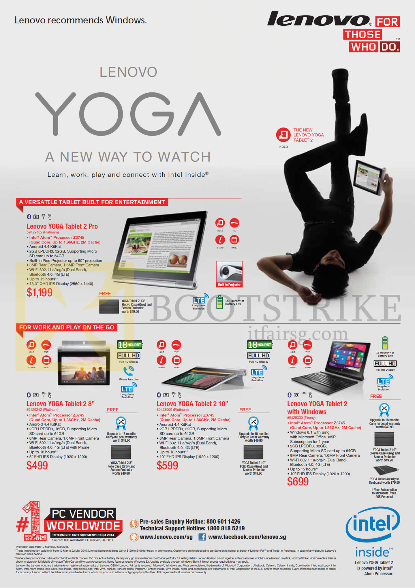 IT SHOW 2015 price list image brochure of Lenovo YOGA Tablet 2 Pro, YOGA Tablet 2 With Windows