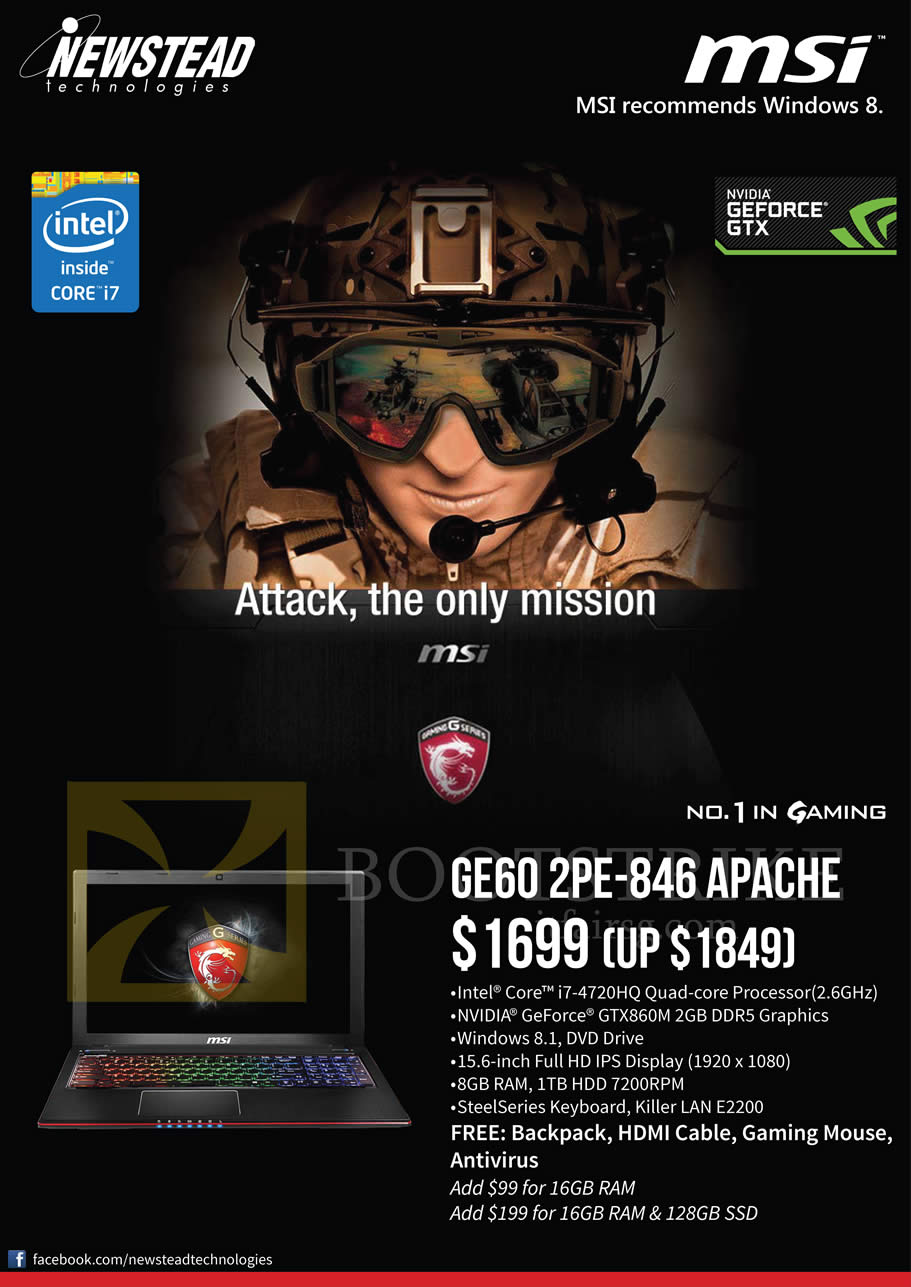 IT SHOW 2015 price list image brochure of MSI Newstead GE60 2PE-846 Apache Notebook