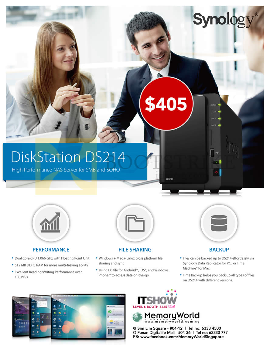 IT SHOW 2015 price list image brochure of Memory World NAS Synology DiskStation DS214