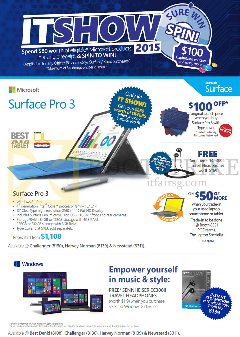 IT SHOW 2015 price list image brochure of Microsoft Tablet Surface Pro 3