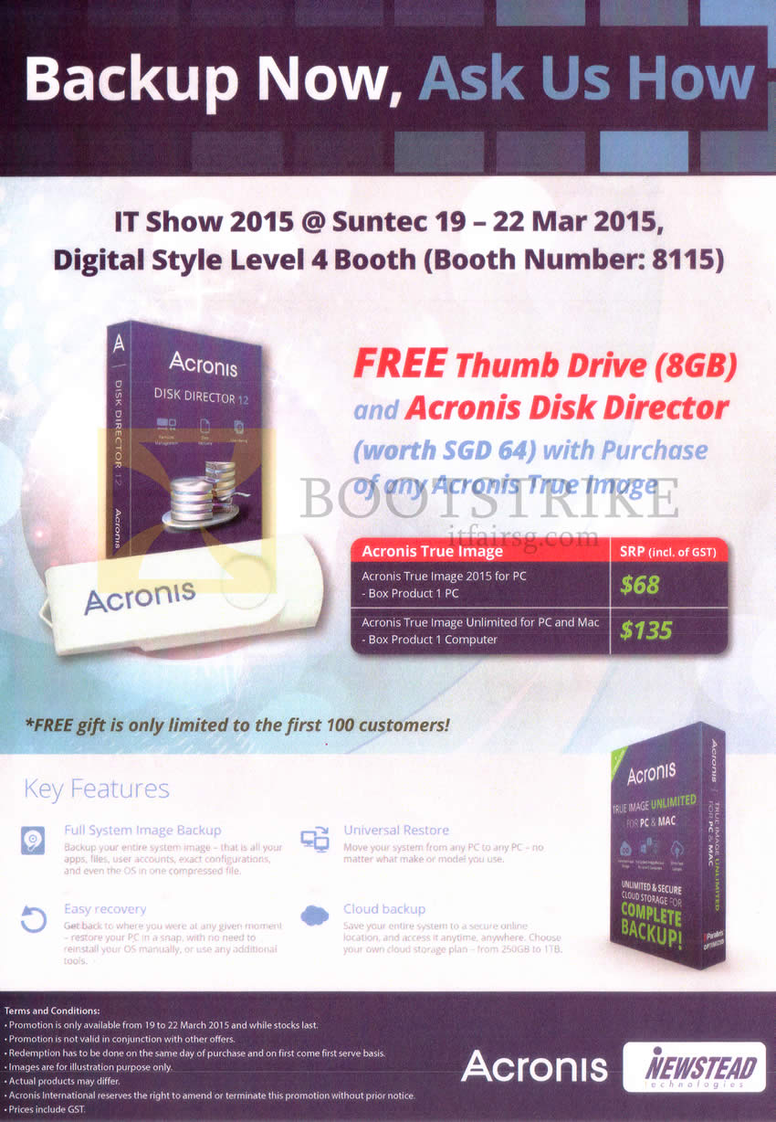 IT SHOW 2015 price list image brochure of Newstead Acronis True Image 2015