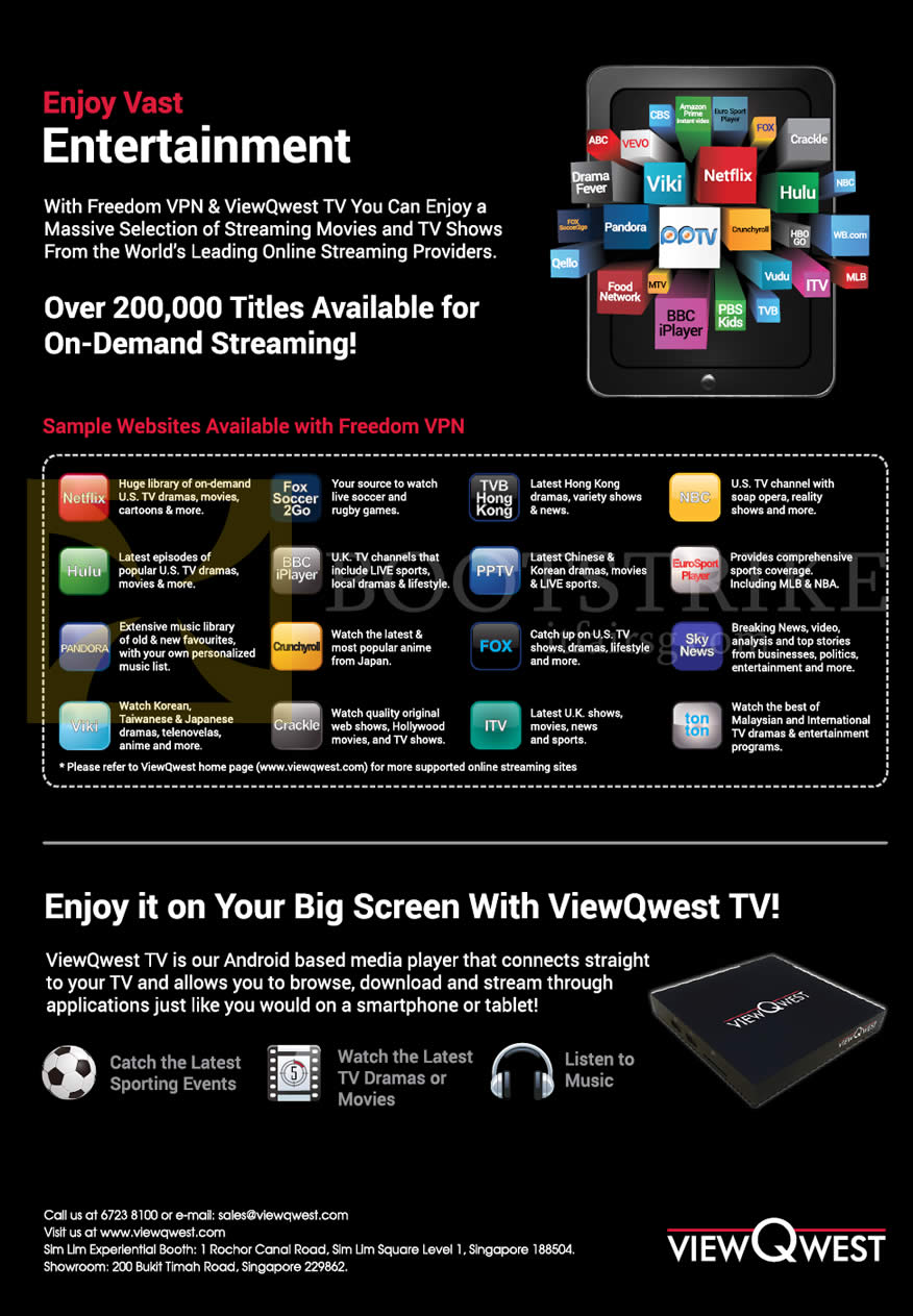 IT SHOW 2015 price list image brochure of ViewQwest TV Freedom VPN Websites