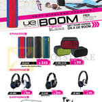 Logitech Ultimate Ears Speakers, Headphone, Earphones, UE Boom, UE Mini Book, UE6000, UE9000, UE4000, UE900. UE350vm