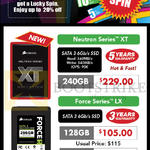 Corsair SSD Neutron Series XT, Force Series LX 128GB, 256GB, 240GB