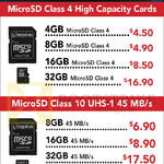 Lexar MicroSD Class 4, 10 UHS-1 Cards 4GB, 8GB, 16GB, 32GB, 64GB