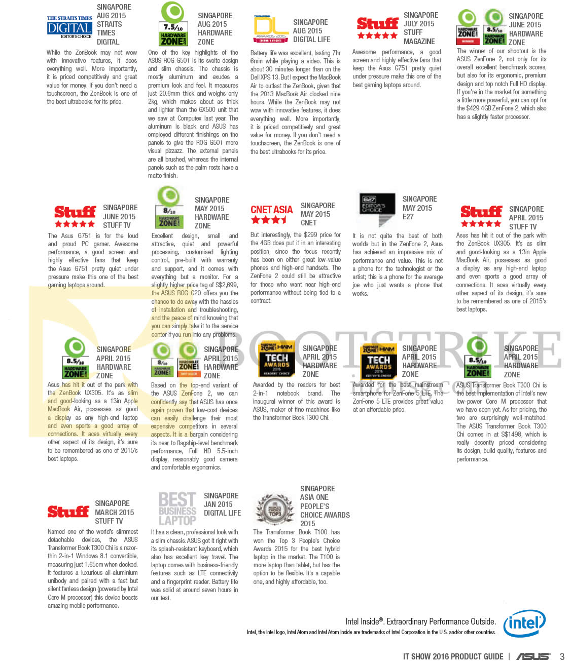 IT SHOW 2016 price list image brochure of ASUS Awards Won 2