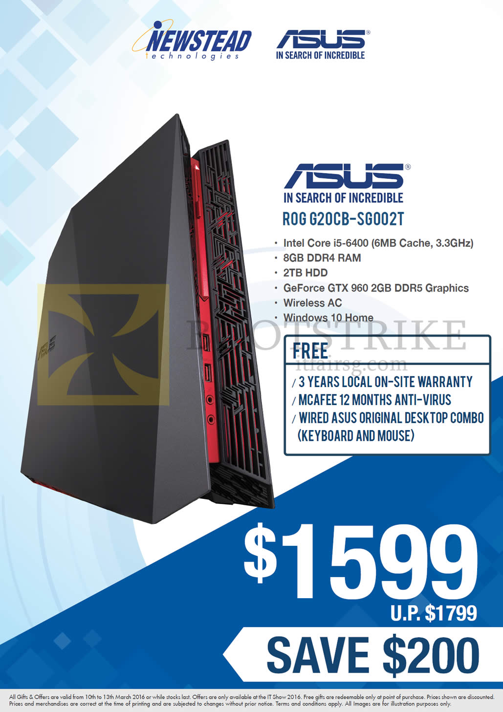 IT SHOW 2016 price list image brochure of ASUS Newstead Desktop PC ROG G20CB-SG002T