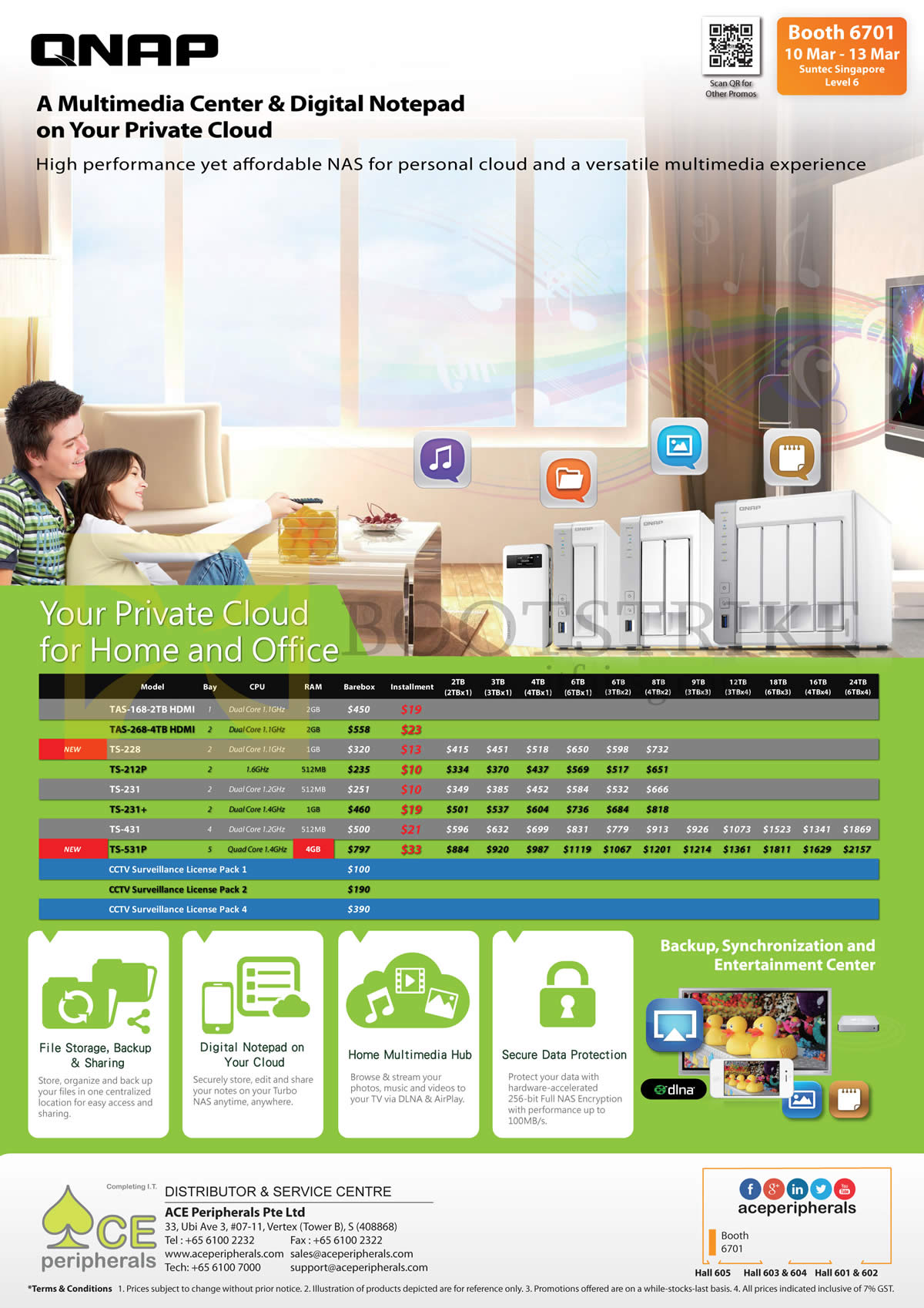 IT SHOW 2016 price list image brochure of Ace Peripherals QNAP NAS Qgenie TS 212p TS 228 TS 231 TS 231Plus