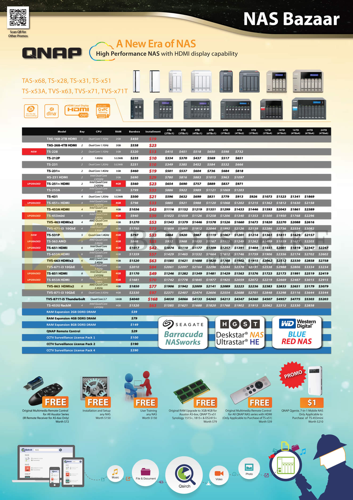 IT SHOW 2016 price list image brochure of Ace Peripherals QNAP NAS