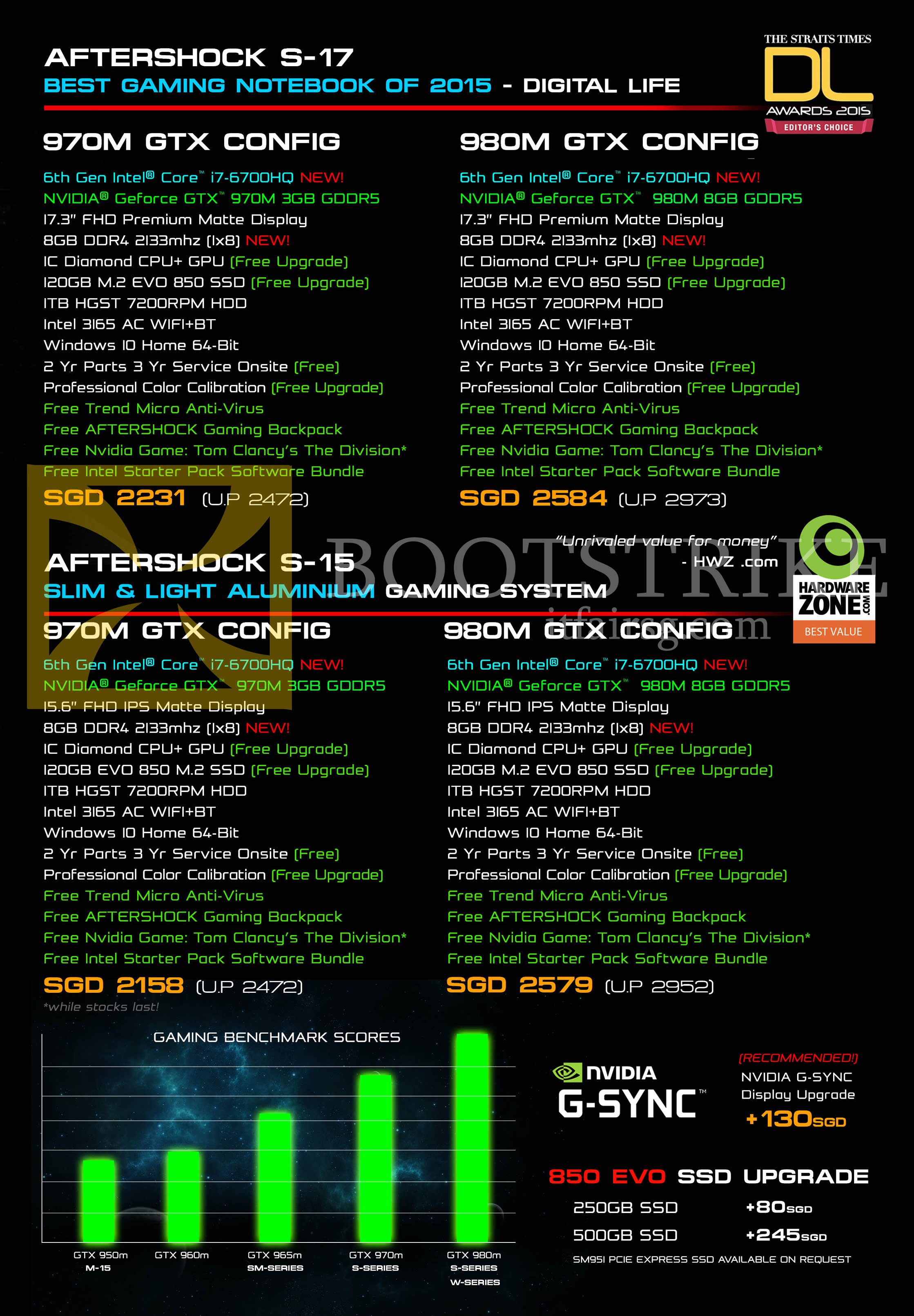 IT SHOW 2016 price list image brochure of Aftershock Notebooks S-17, S-15