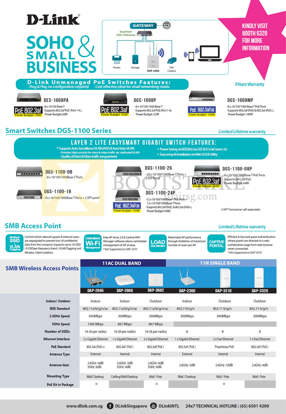 IT SHOW 2016 price list image brochure of D-Link Networking Switches, Access Points, DES-1008PA, DGS-1008P, 1008MP, 1100-08, 26, 08P, 18, 24P, DAP-2695, 2660, 3662, 2360, 3310, 3320