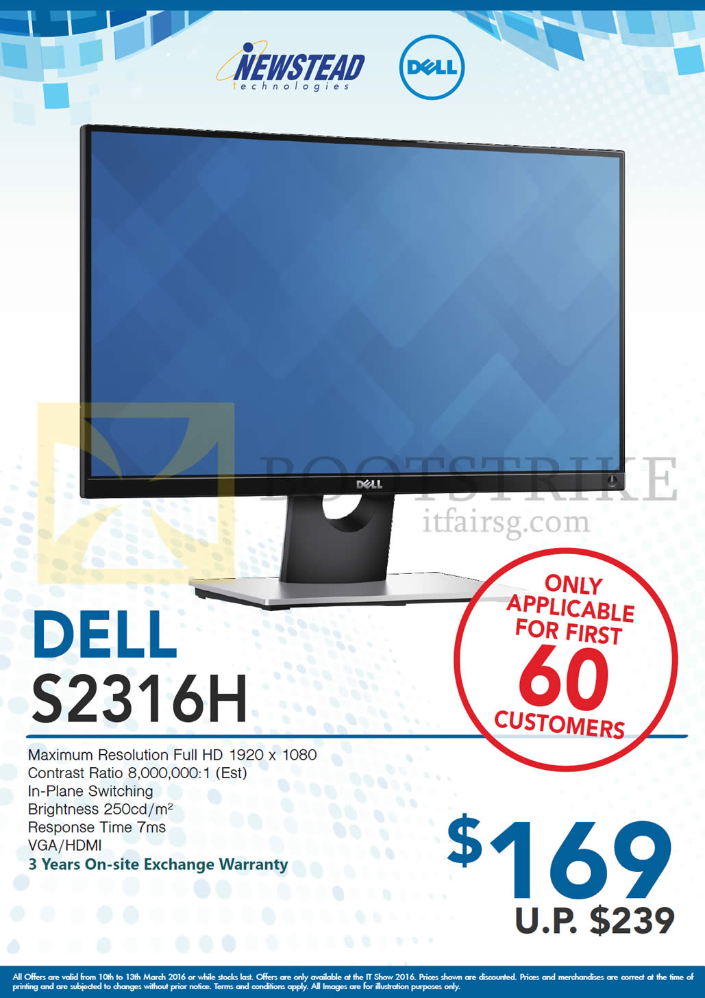 IT SHOW 2016 price list image brochure of Dell Newstead Monitor S2316H