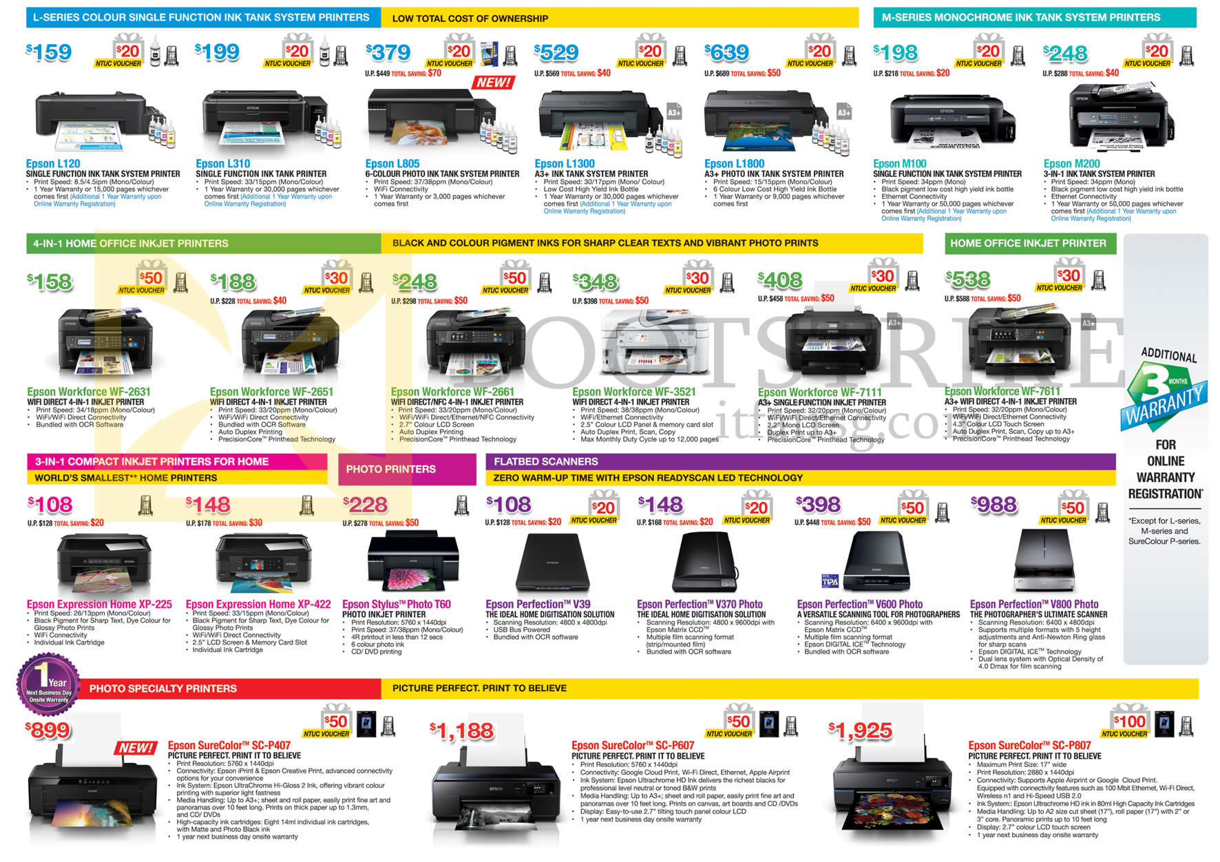 IT SHOW 2016 price list image brochure of Epson Printers Workforce, Expression, Stylus Photo, Perfection Scanners