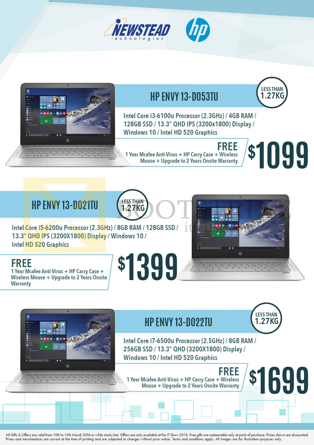 IT SHOW 2016 price list image brochure of HP Newstead Notebooks Envy 13-D053TU, D021TU, D022TU