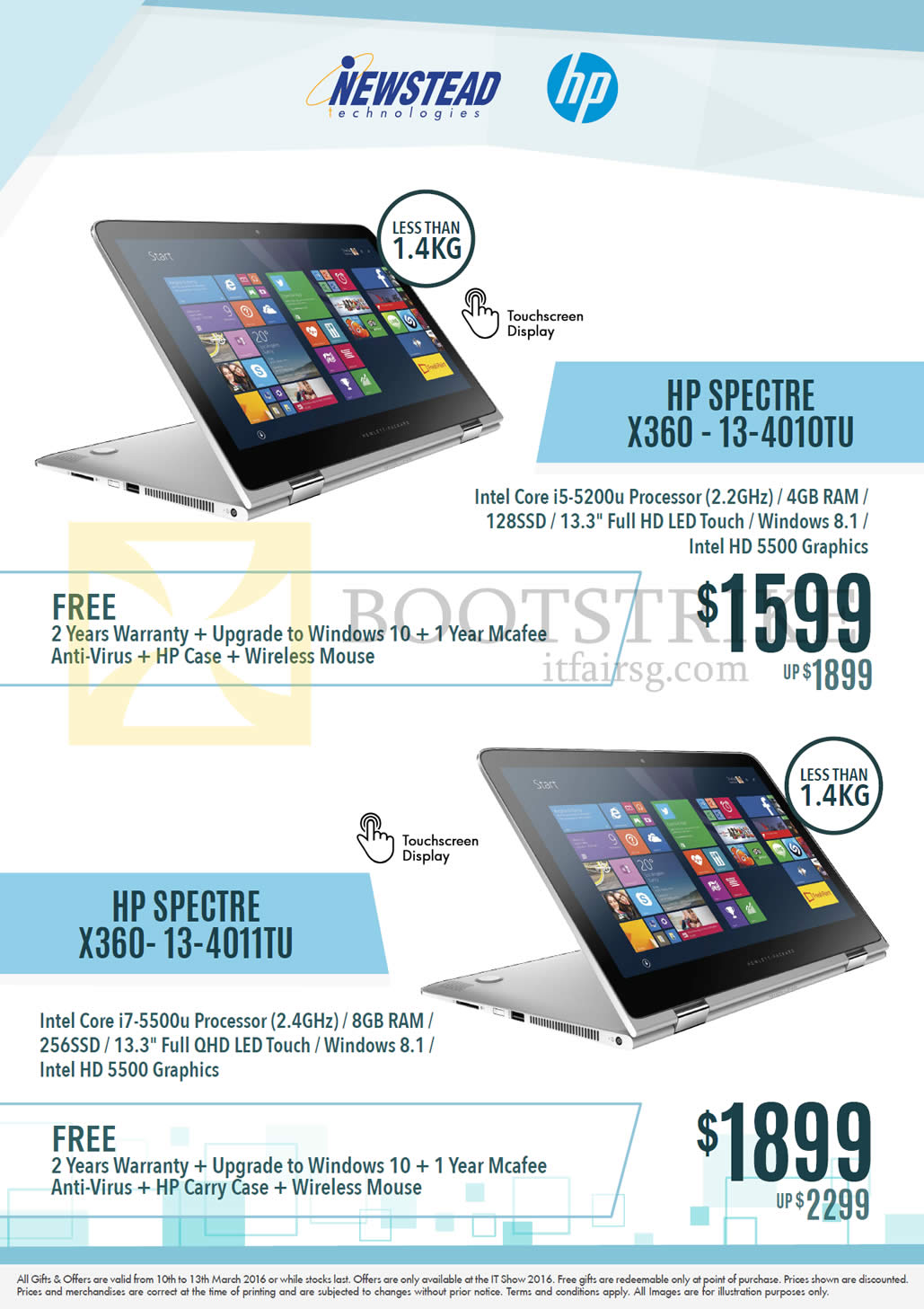 IT SHOW 2016 price list image brochure of HP Newstead Notebooks Spectre X360-13-4010TU, 4011TU