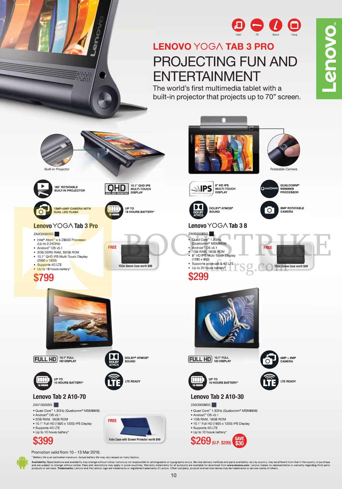 IT SHOW 2016 price list image brochure of Lenovo Notebooks Yoga Tab 3 Pro, Tab 3 8, Tab 2 A10-70, Tab 2 A10-30