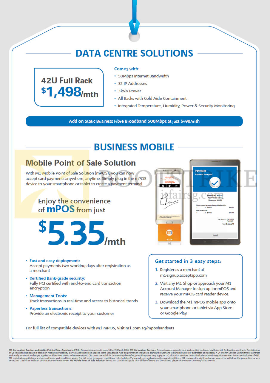 IT SHOW 2016 price list image brochure of M1 Business 1498.00 42U Full Rack Data Centre Solutions, 5.35 Business Mobile