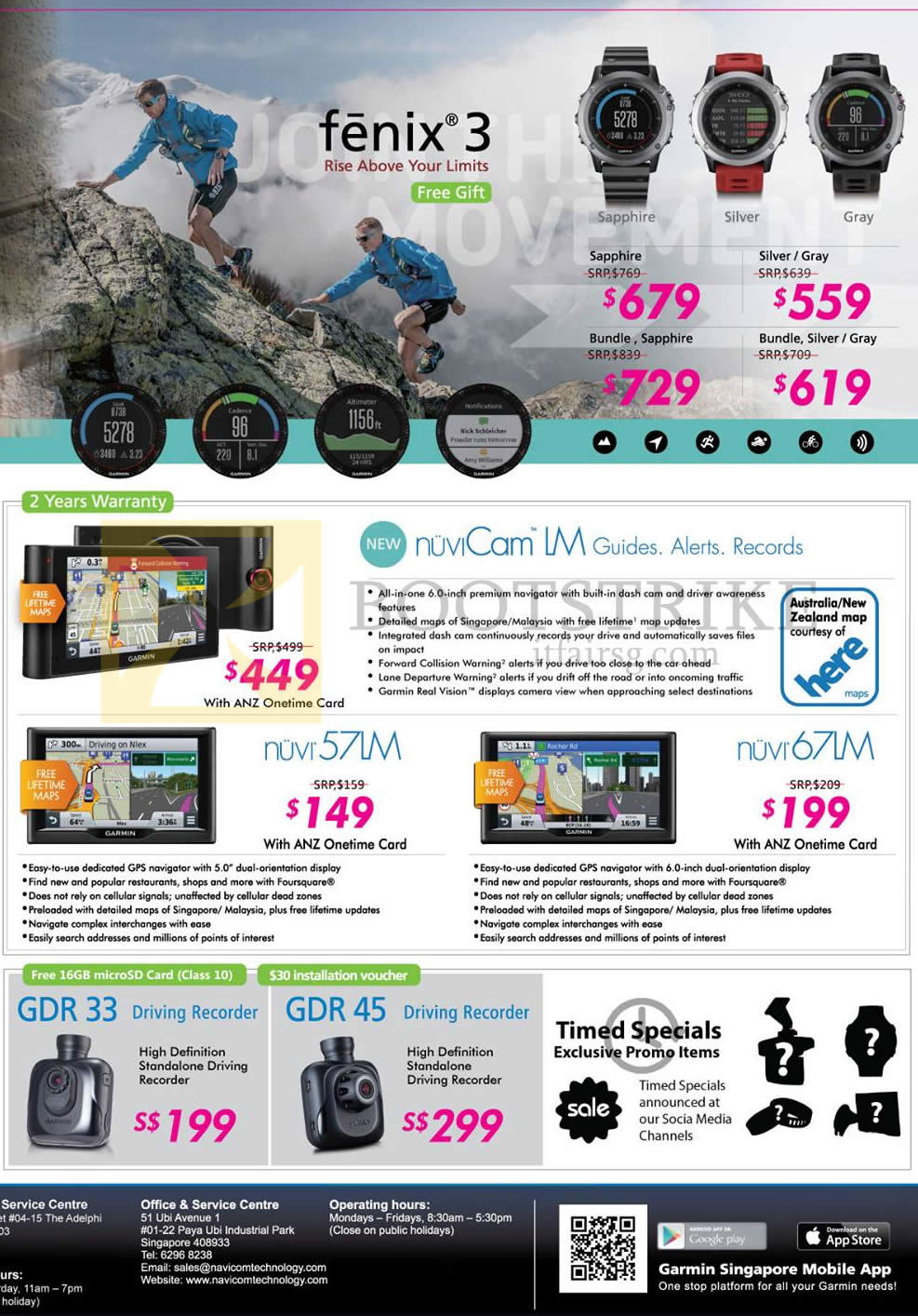 IT SHOW 2016 price list image brochure of Navicom Garmin GPS Navigators NuviCam LM, 57LM, 67LM, GDR 33 Driving Recorder, GDR 45,