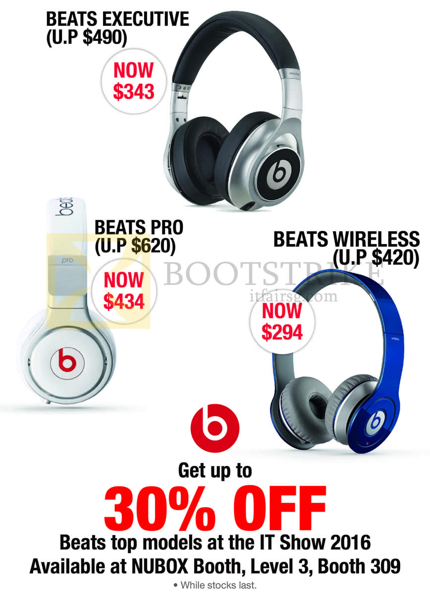 IT SHOW 2016 price list image brochure of Nubox Beats Headphones, Executive, Pro, Wireless