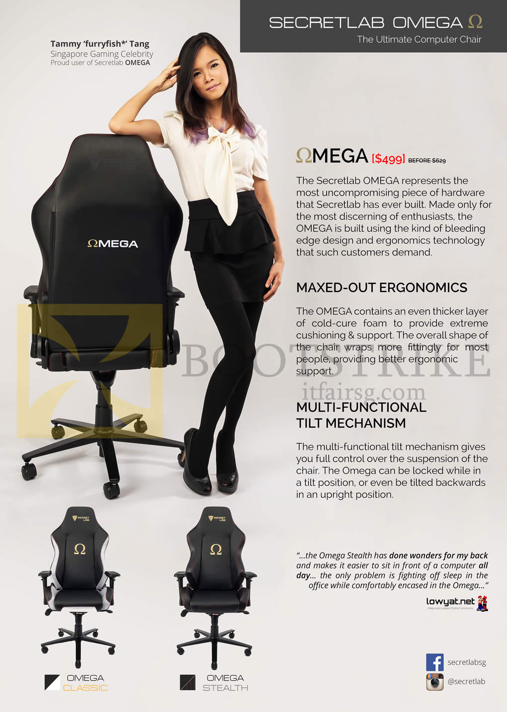 IT SHOW 2016 price list image brochure of Secretlab Omega Chair Features