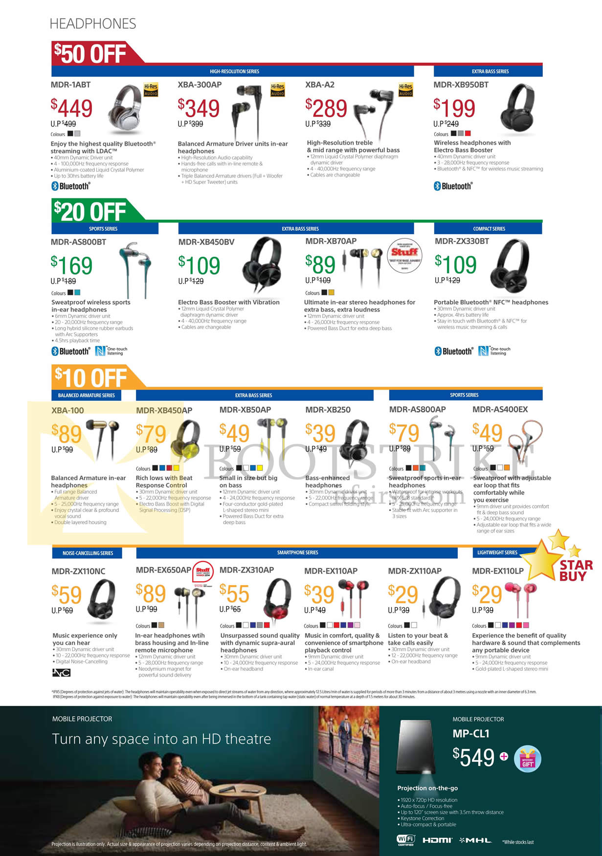 IT SHOW 2016 price list image brochure of Sony Headphones Earphones, MDR-1ABT, AS800BT, XB450BV, ZX330BT, XB450AP, XB50AP, XB250, AS800AP, AS400EX, ZX110NC, EX650AP, ZX310AP, XBA-300AP, XB950BT