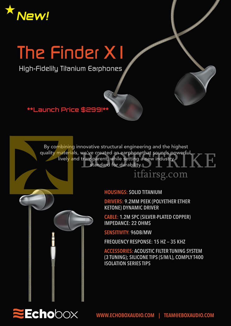 IT SHOW 2016 price list image brochure of Treoo Echobox Earphone The Finder X1