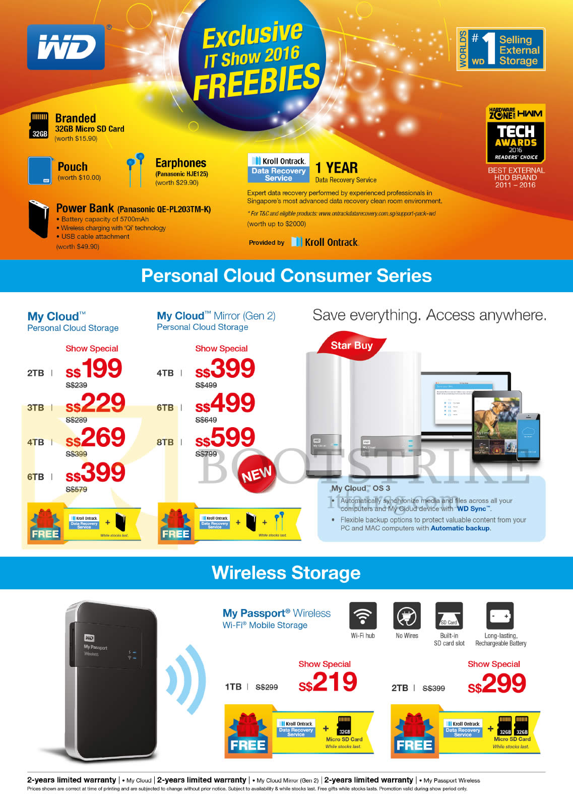 IT SHOW 2016 price list image brochure of Western Digital WD Personal Cloud Consumer Series, Wireless Storage, 1TB, 2TB, 3TB, 4TB, 6TB, 8TB